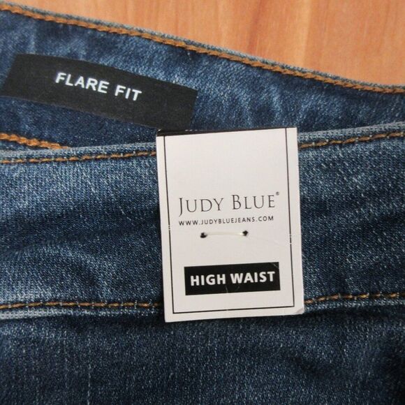 JUDY BLUE High Waist Flare Fit Jeans JB88172 Sz 13/31 Wide Leg Stretch Denim NWT - Picture 1 of 16